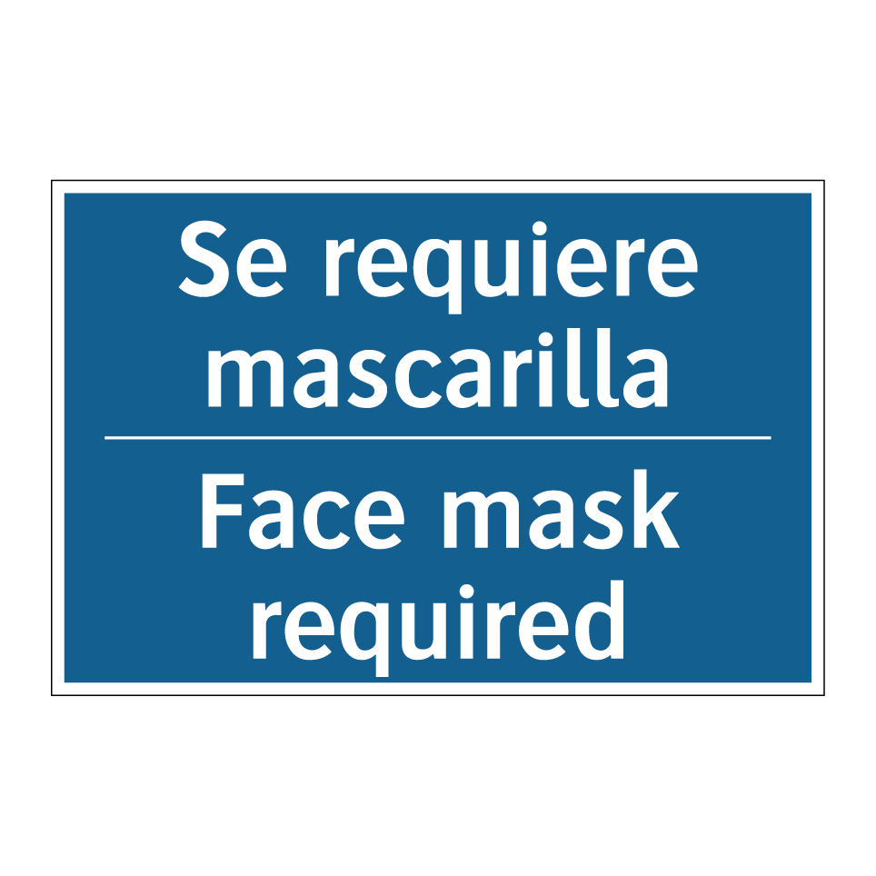 Se requiere mascarilla - Face mask required