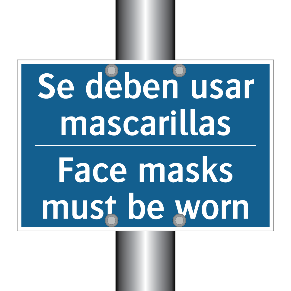 Se deben usar mascarillas - Face masks must be worn