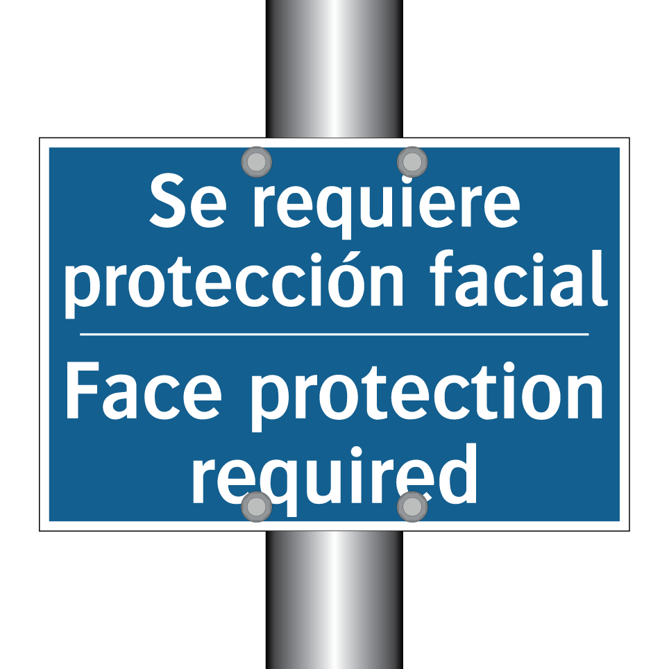 Se requiere protección facial - Face protection required