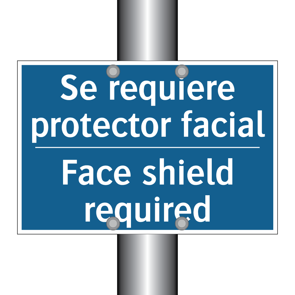 Se requiere protector facial - Face shield required