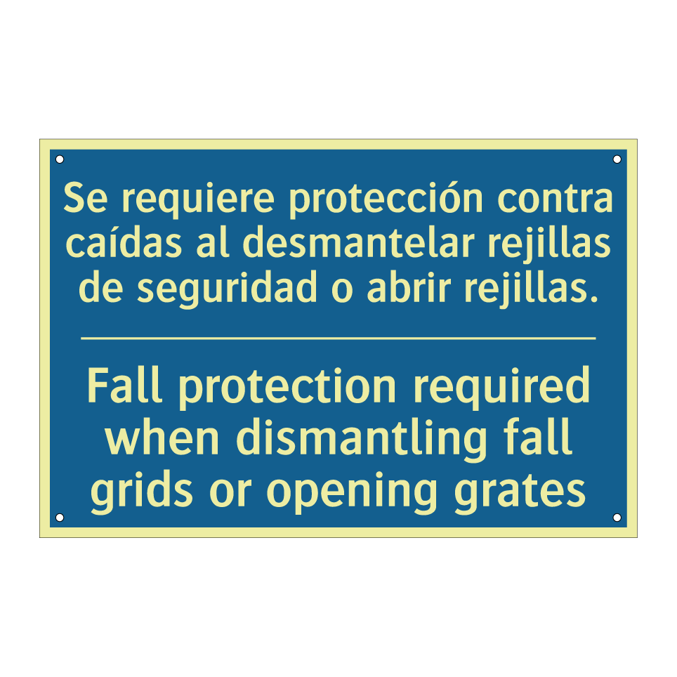Se requiere protección contra  /.../ - Fall protection required when  /.../