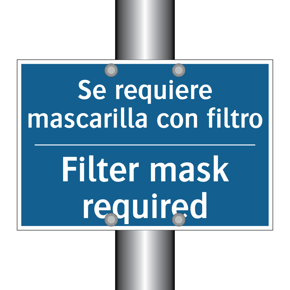 Se requiere mascarilla con filtro /.../ - Filter mask required