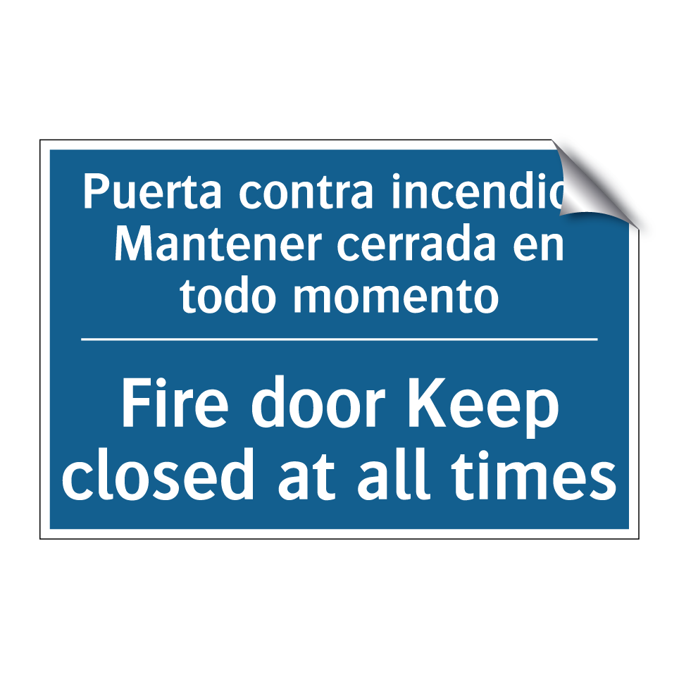 Puerta contra incendios Mantener  /.../ - Fire door Keep closed at all times /.../