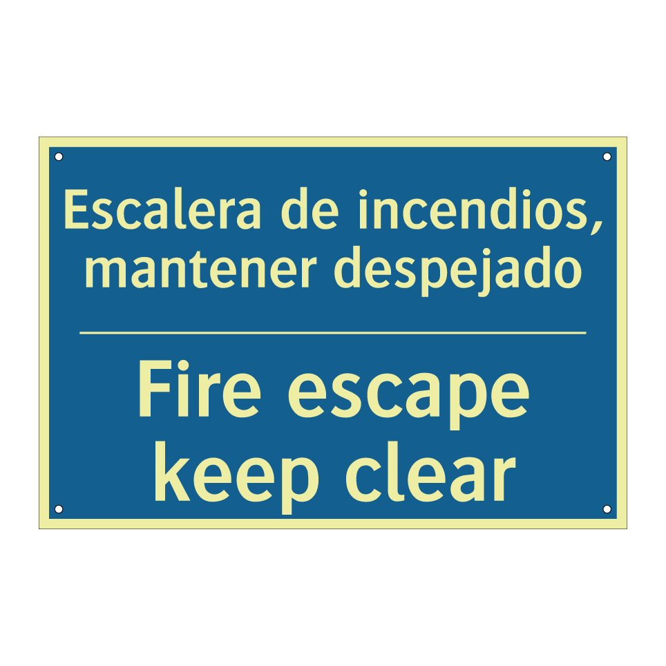Escalera de incendios, mantener  /.../ - Fire escape keep clear