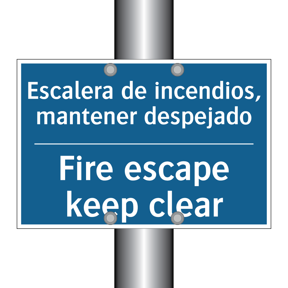 Escalera de incendios, mantener  /.../ - Fire escape keep clear