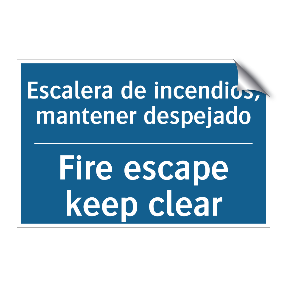 Escalera de incendios, mantener  /.../ - Fire escape keep clear