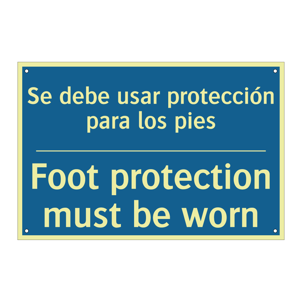 Se debe usar protección para los  /.../ - Foot protection must be worn
