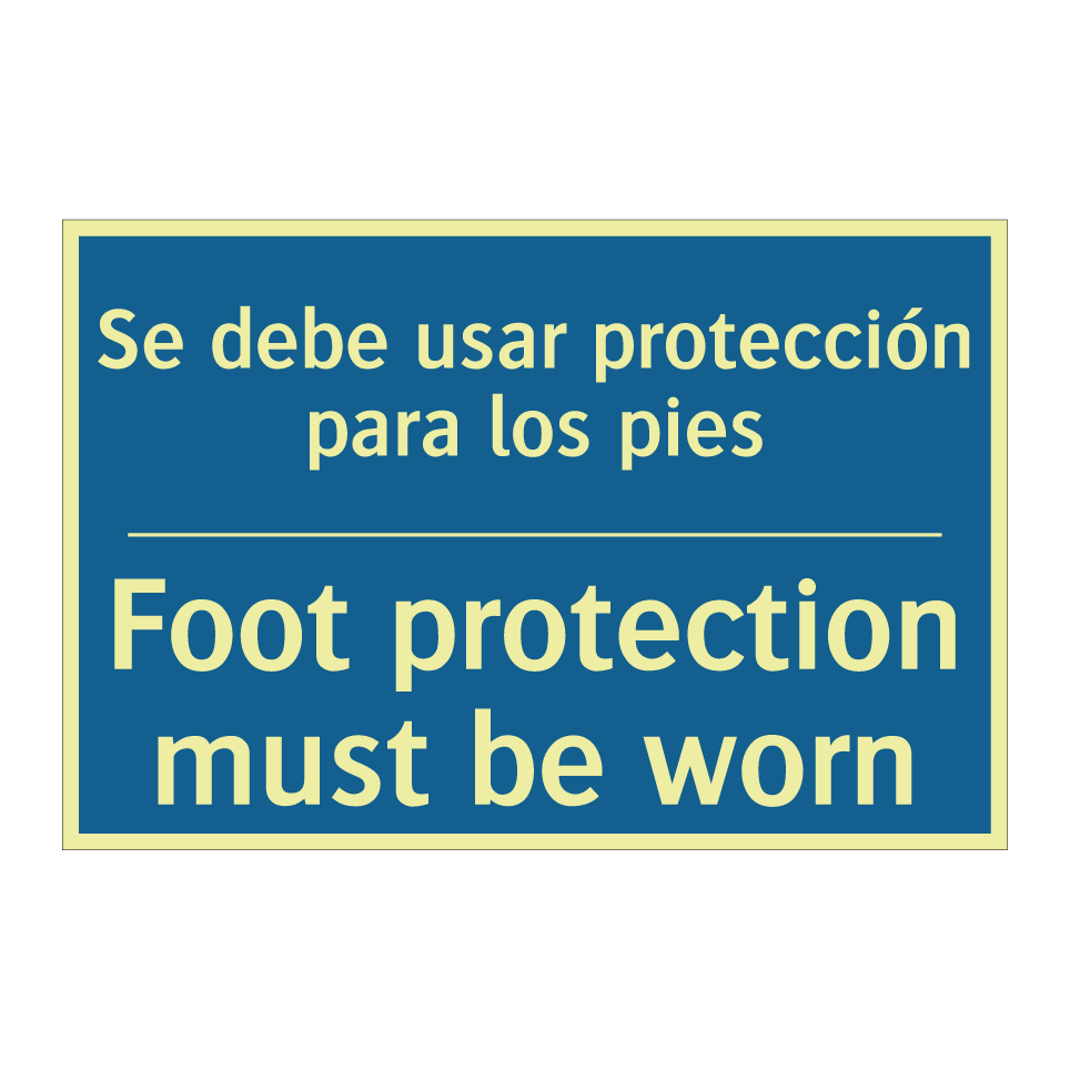 Se debe usar protección para los  /.../ - Foot protection must be worn