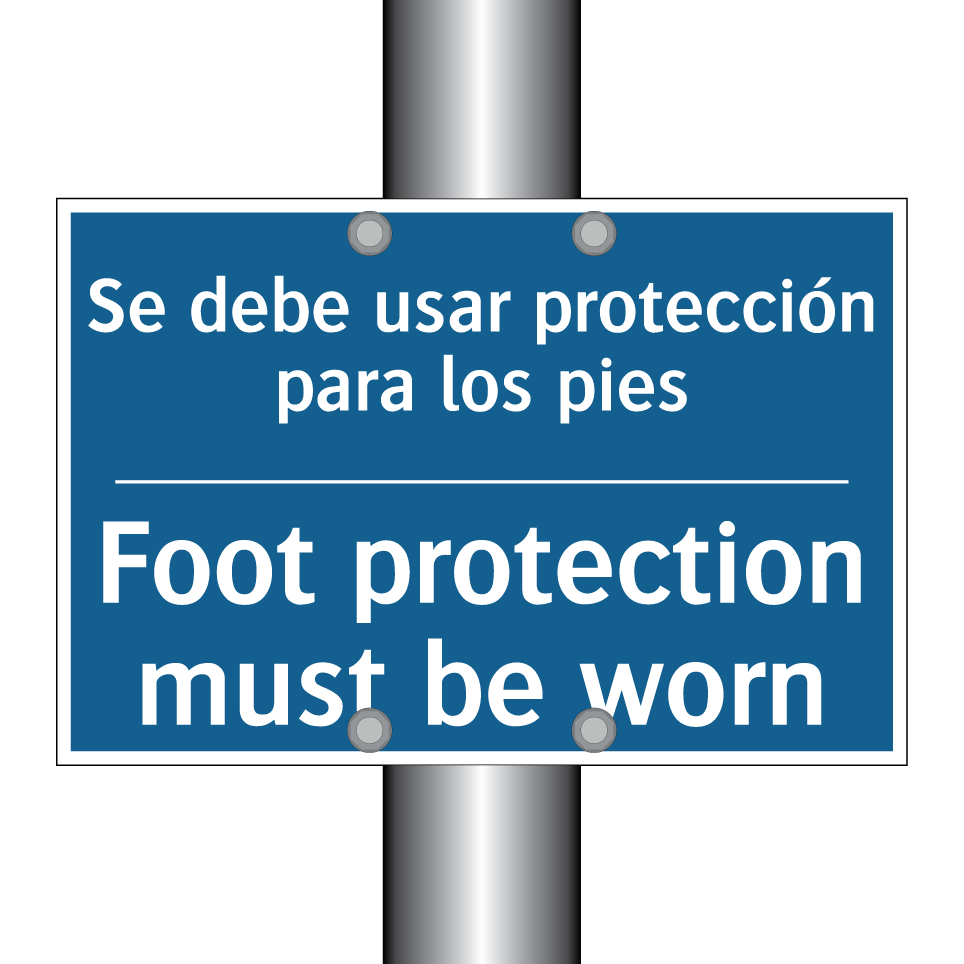 Se debe usar protección para los  /.../ - Foot protection must be worn