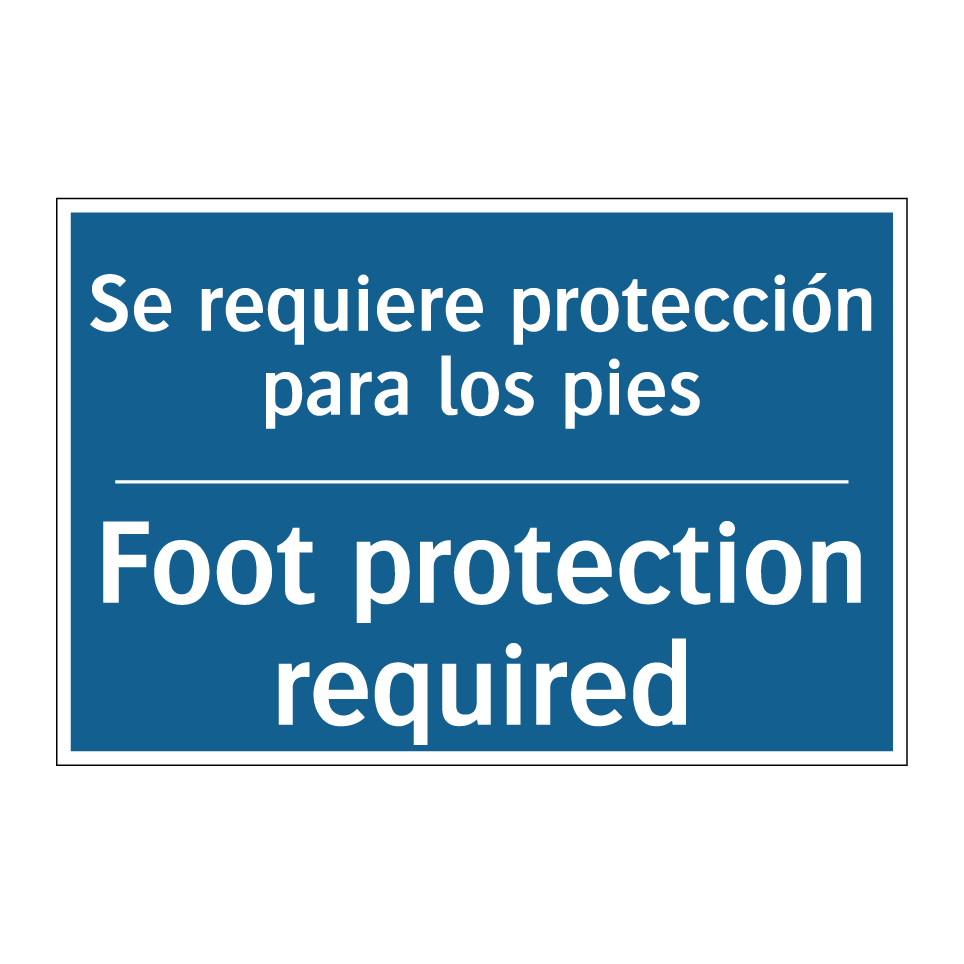 Se requiere protección para los  /.../ - Foot protection required