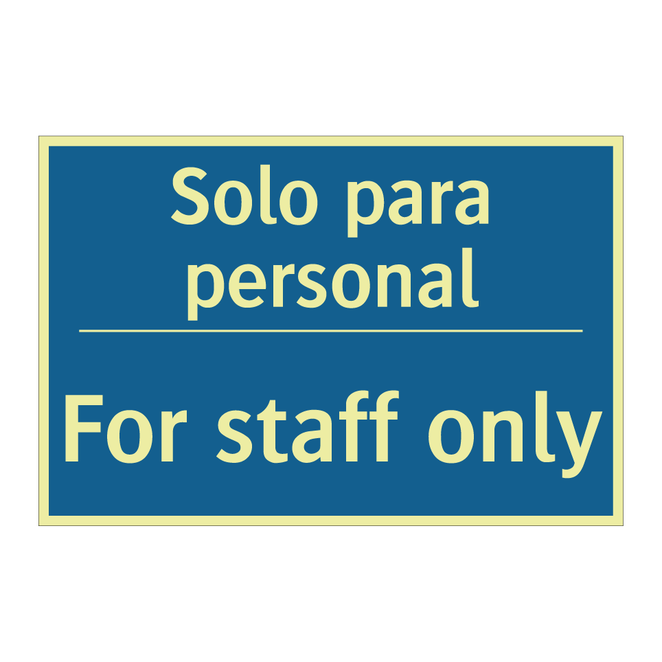 Solo para personal - For staff only
