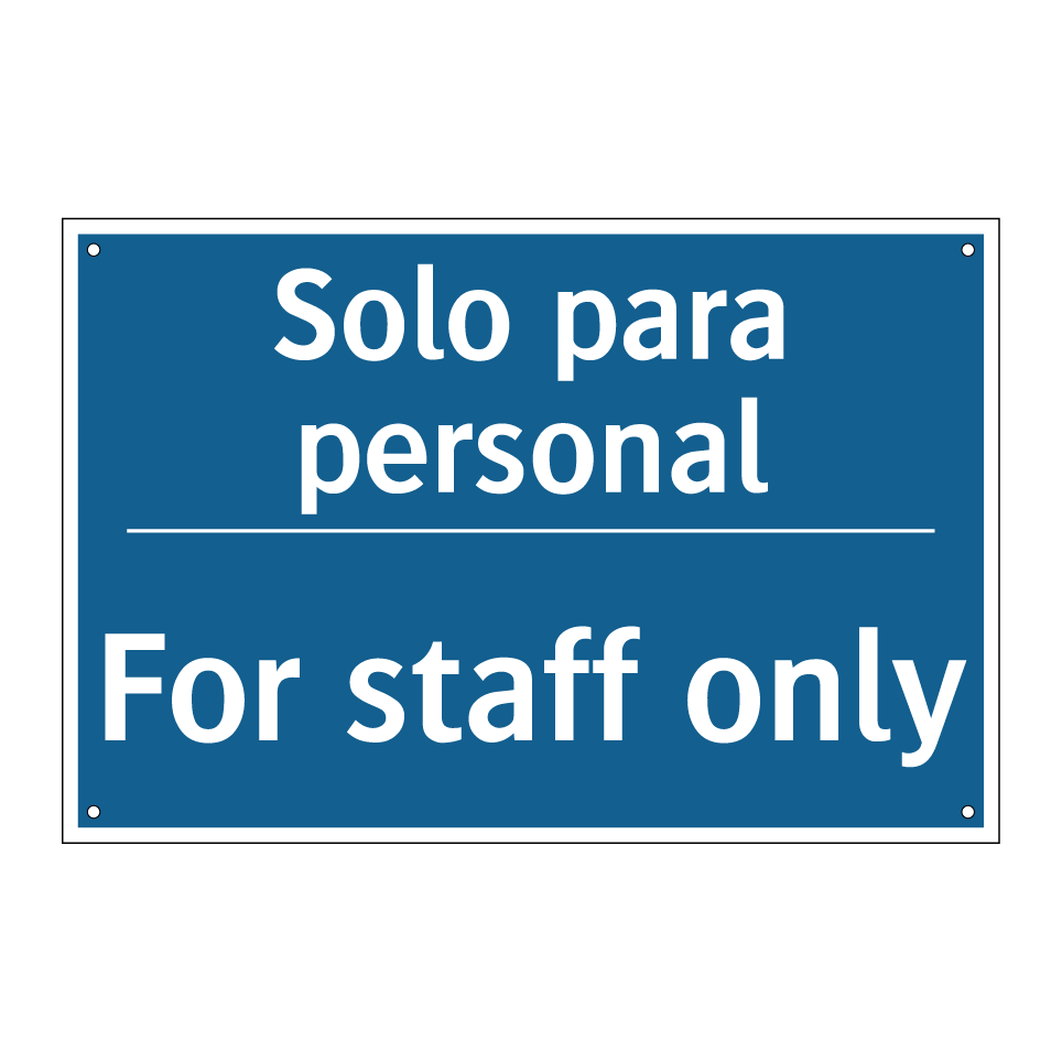 Solo para personal - For staff only