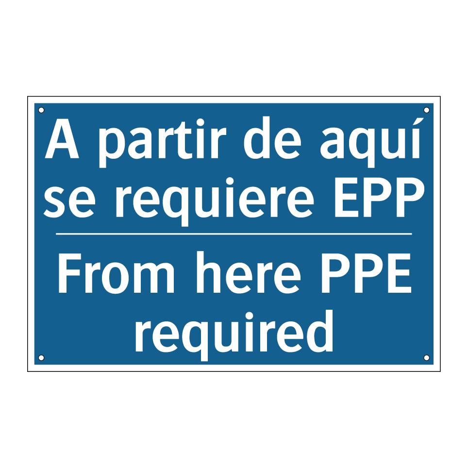 A partir de aquí se requiere EPP /.../ - From here PPE required