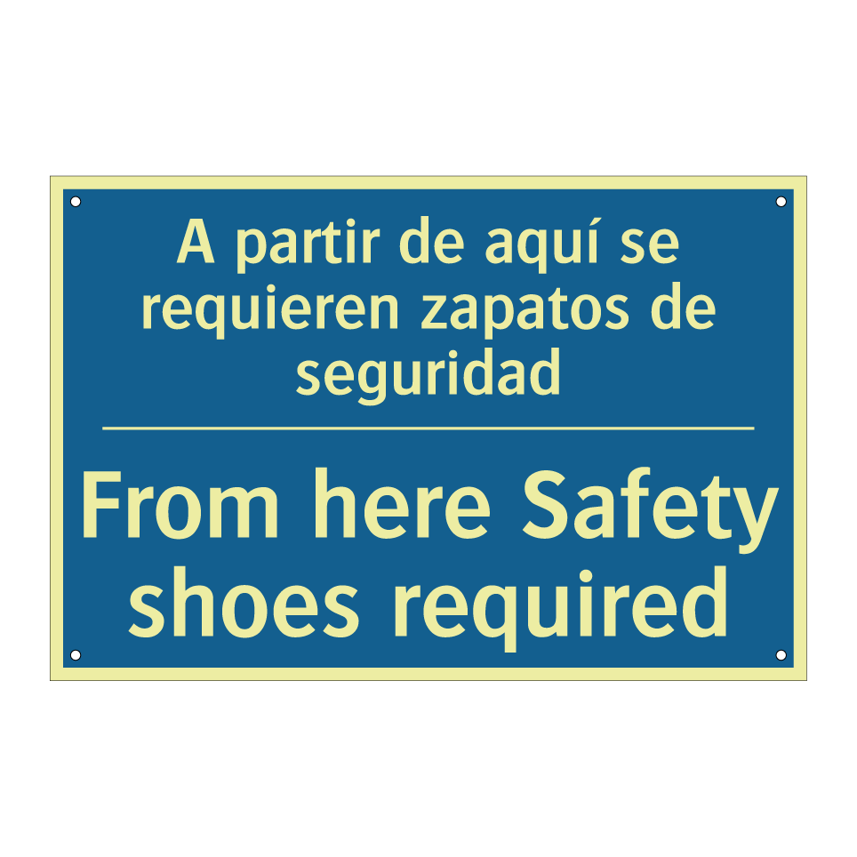 A partir de aquí se requieren  /.../ - From here Safety shoes required /.../