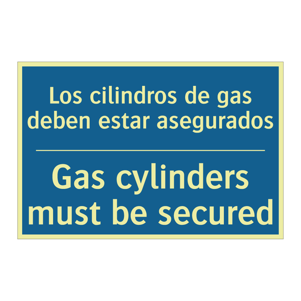 Los cilindros de gas deben estar  /.../ - Gas cylinders must be secured