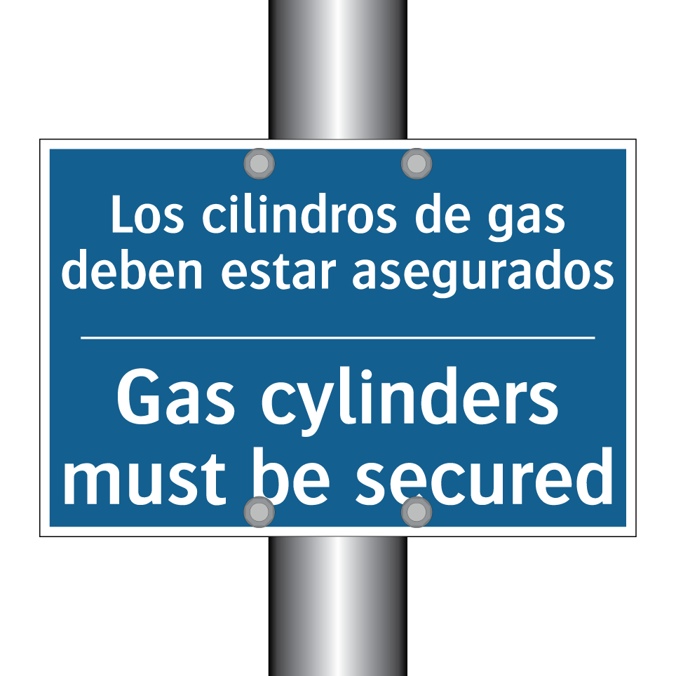 Los cilindros de gas deben estar  /.../ - Gas cylinders must be secured