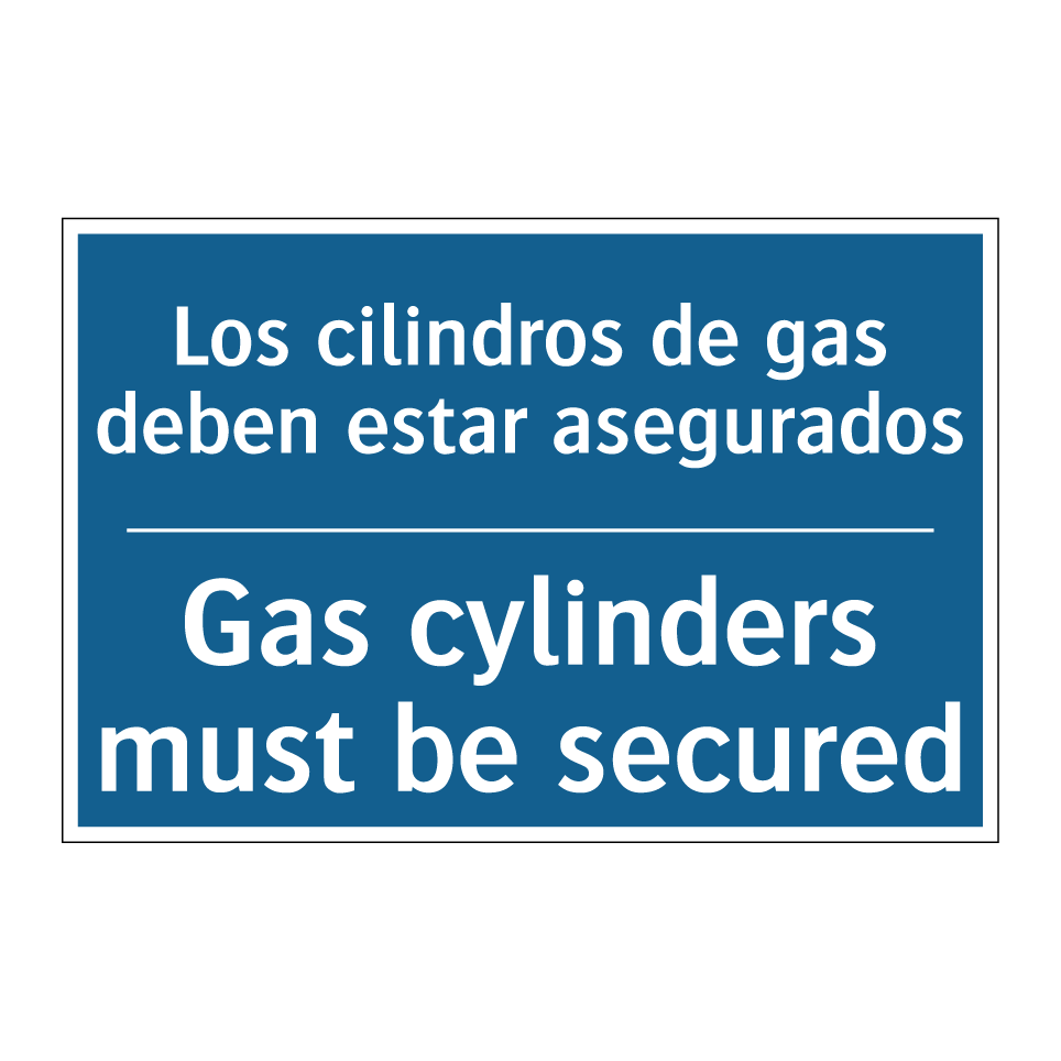 Los cilindros de gas deben estar  /.../ - Gas cylinders must be secured