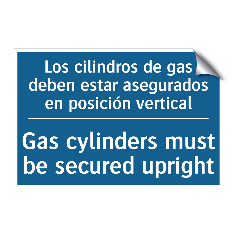 Los cilindros de gas deben estar  /.../ - Gas cylinders must be secured  /.../