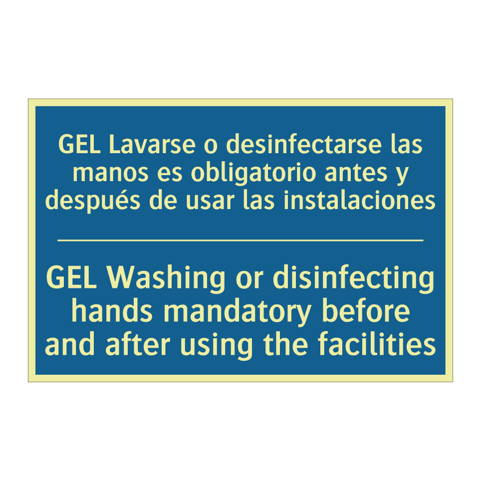 GEL Lavarse o desinfectarse las  /.../ - GEL Washing or disinfecting hands  /.../