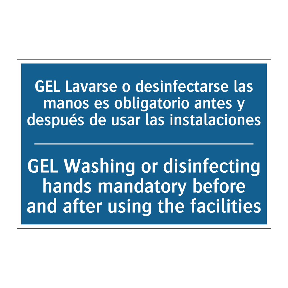 GEL Lavarse o desinfectarse las  /.../ - GEL Washing or disinfecting hands  /.../