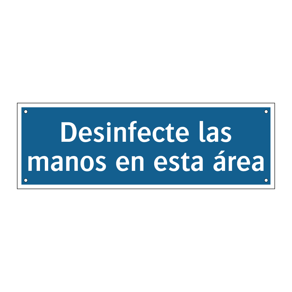 Desinfecte las manos en esta área
