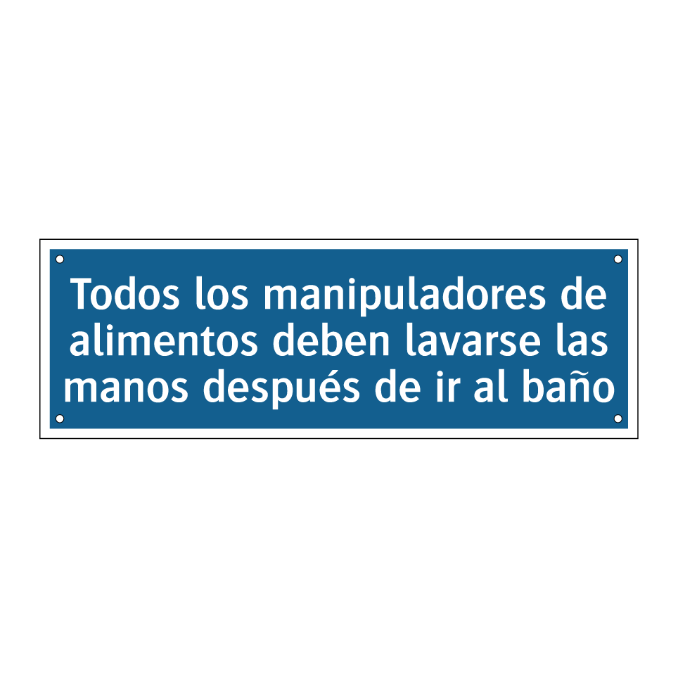 Todos los manipuladores de alimentos deben lavarse las manos después de ir al baño