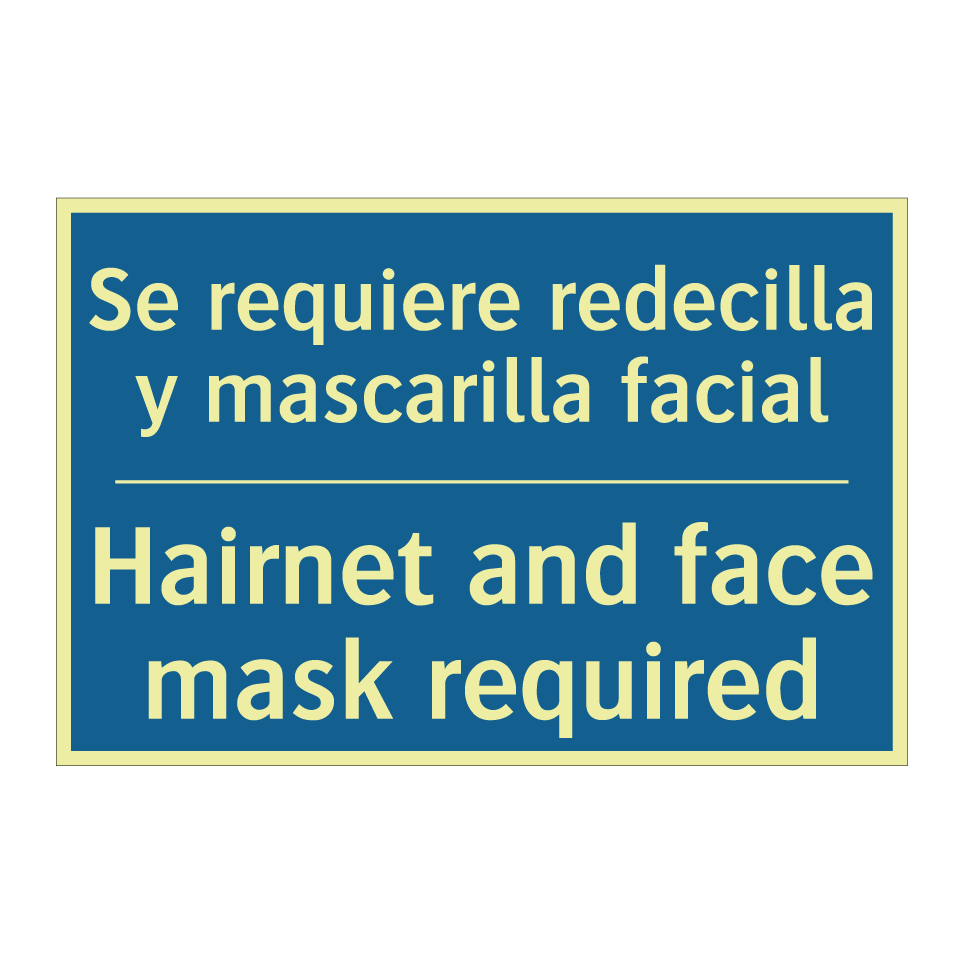 Se requiere redecilla y mascarilla  /.../ - Hairnet and face mask required