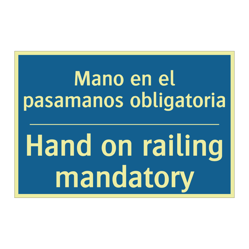 Mano en el pasamanos obligatoria /.../ - Hand on railing mandatory