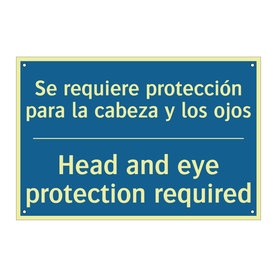 Se requiere protección para la  /.../ - Head and eye protection required /.../