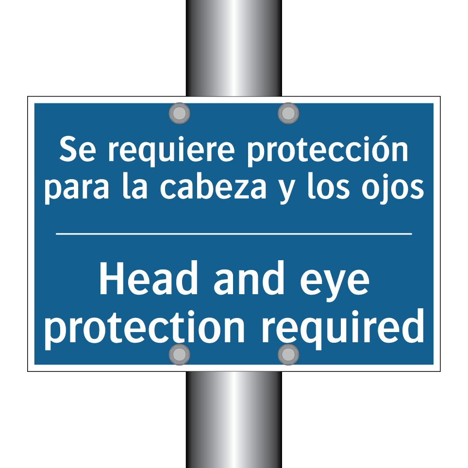 Se requiere protección para la  /.../ - Head and eye protection required /.../