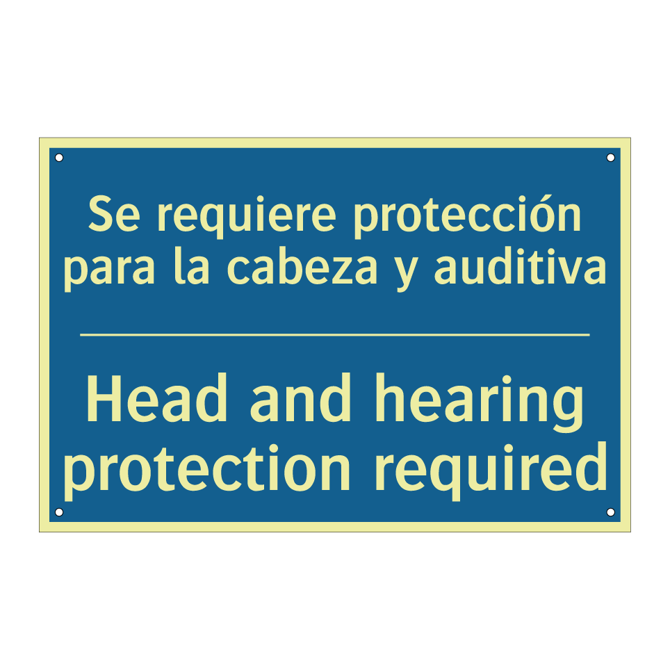 Se requiere protección para la  /.../ - Head and hearing protection required /.../