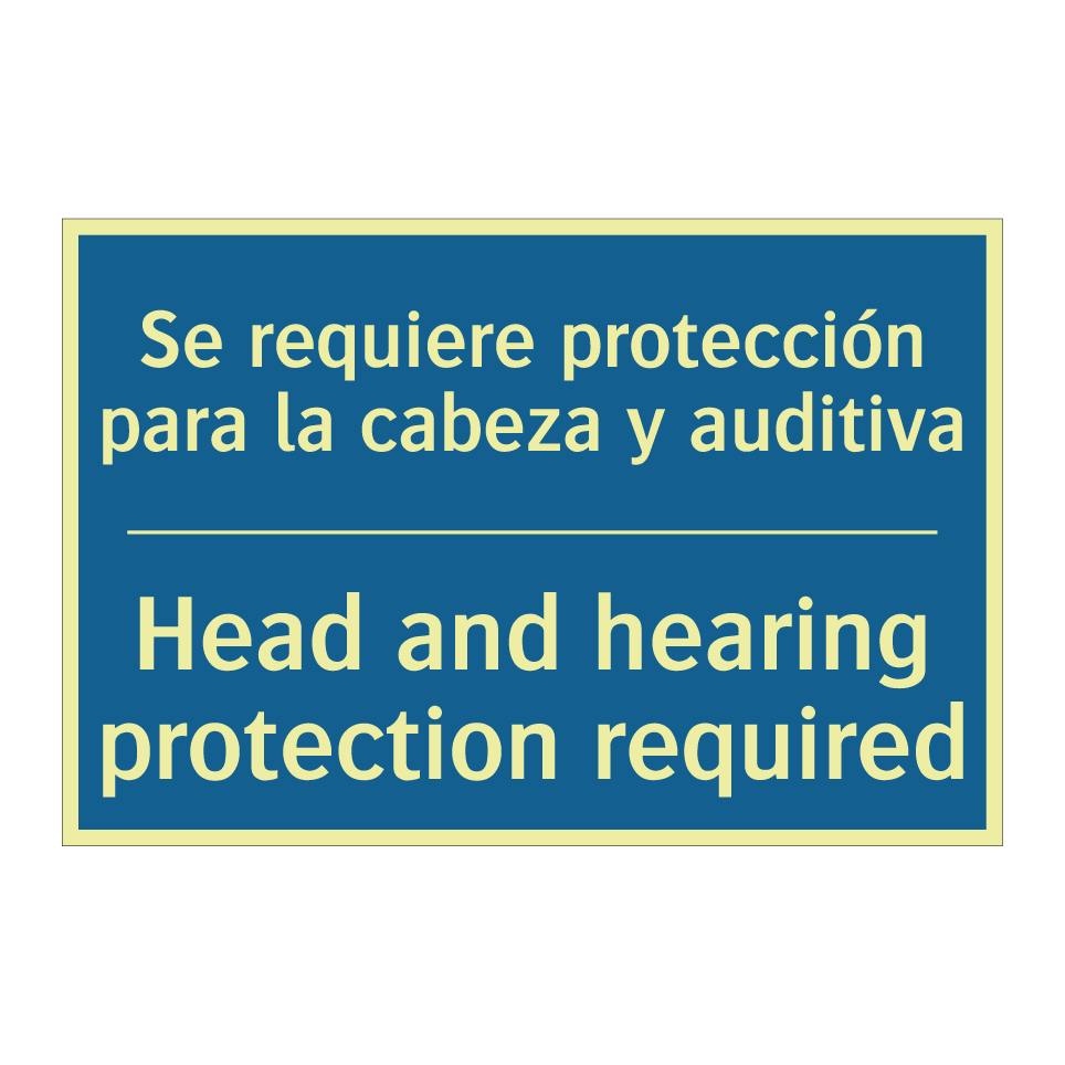Se requiere protección para la  /.../ - Head and hearing protection required /.../