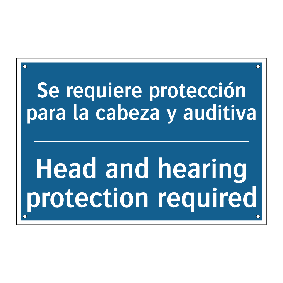 Se requiere protección para la  /.../ - Head and hearing protection required /.../