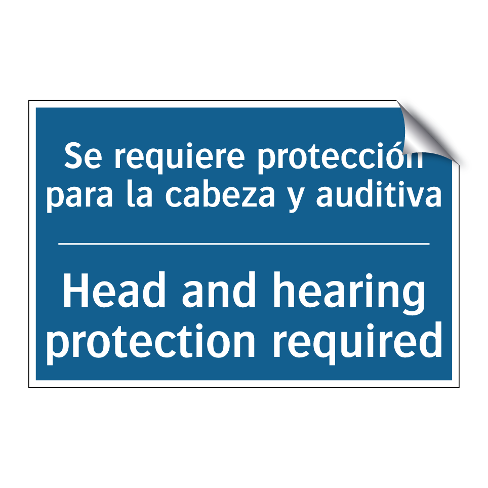 Se requiere protección para la  /.../ - Head and hearing protection required /.../