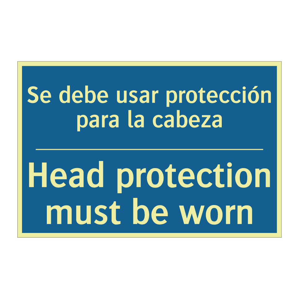 Se debe usar protección para la  /.../ - Head protection must be worn