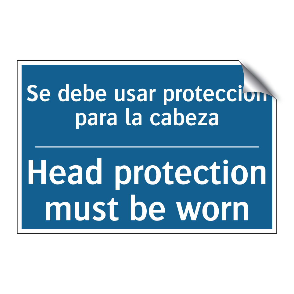 Se debe usar protección para la  /.../ - Head protection must be worn