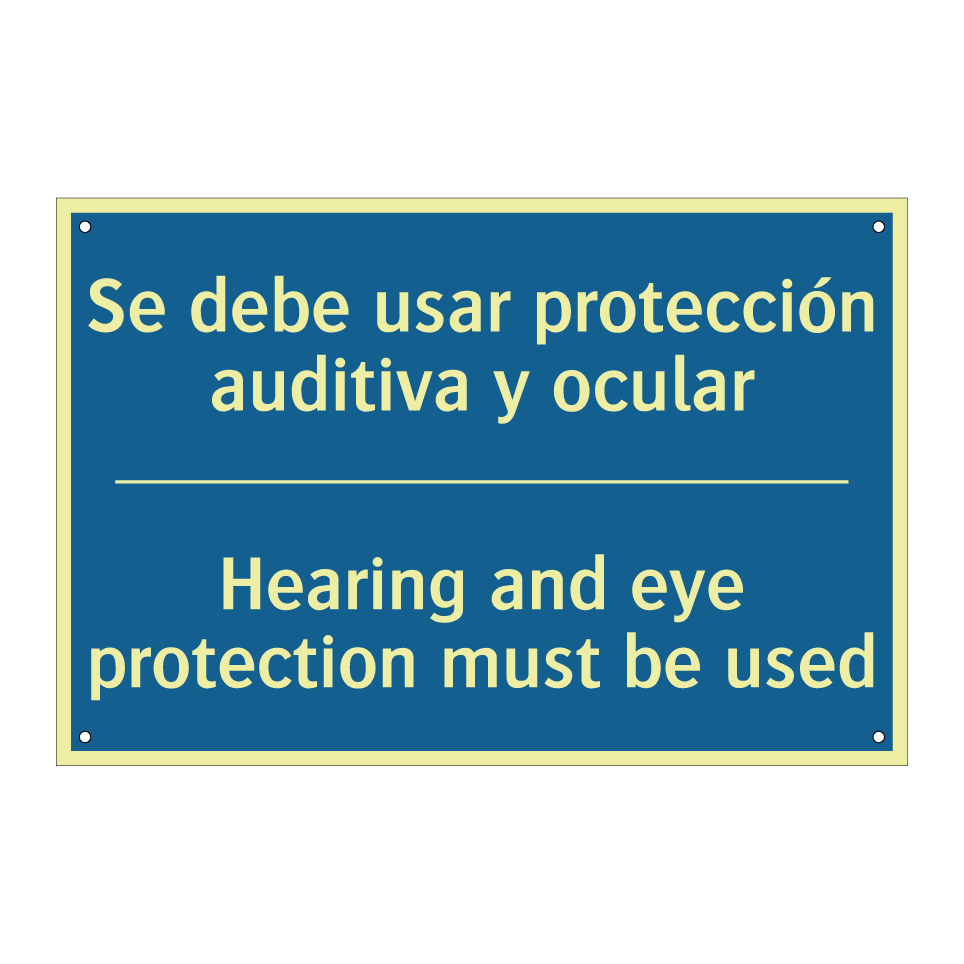 Se debe usar protección auditiva  /.../ - Hearing and eye protection must  /.../