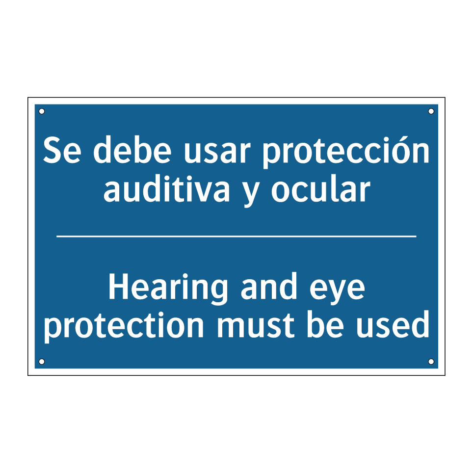 Se debe usar protección auditiva  /.../ - Hearing and eye protection must  /.../