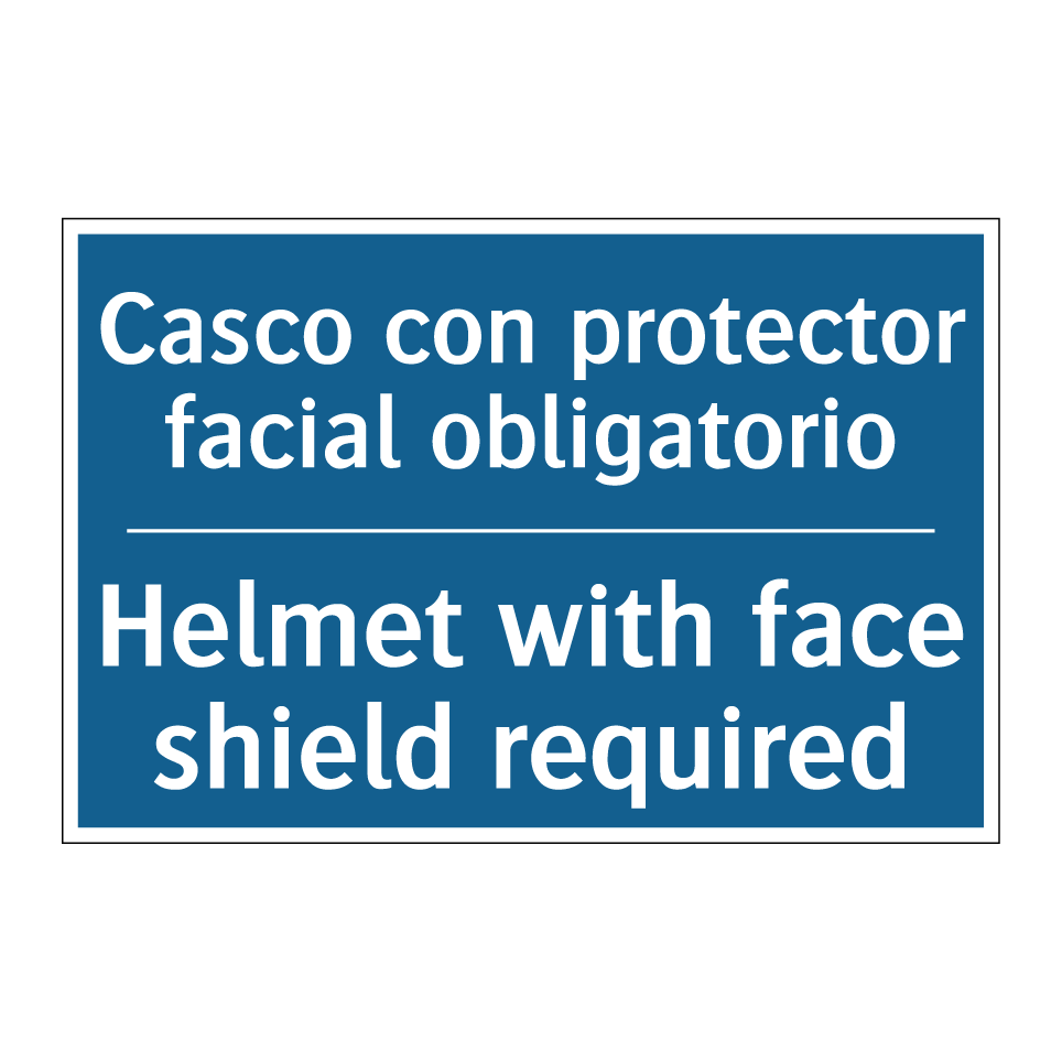 Casco con protector facial obligatorio /.../ - Helmet with face shield required /.../