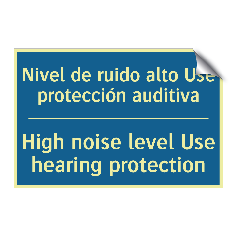 Nivel de ruido alto Use protección  /.../ - High noise level Use hearing protection /.../