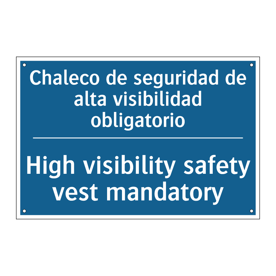 Chaleco de seguridad de alta visibilidad  /.../ - High visibility safety vest mandatory /.../