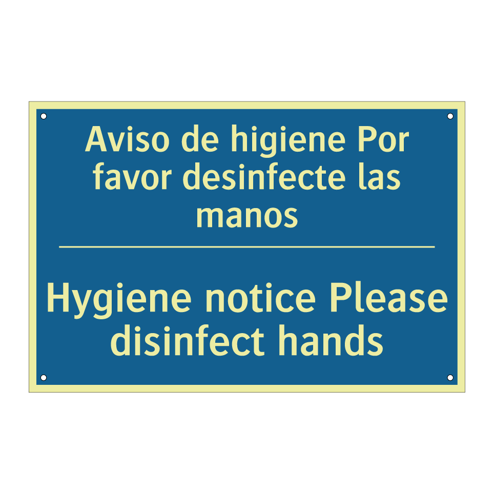 Aviso de higiene Por favor desinfecte  /.../ - Hygiene notice Please disinfect  /.../