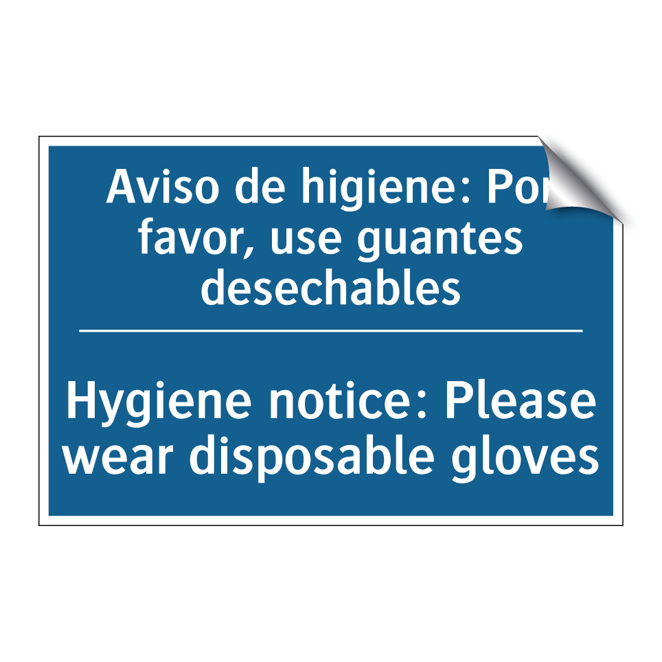 Aviso de higiene: Por favor, use  /.../ - Hygiene notice: Please wear disposable  /.../