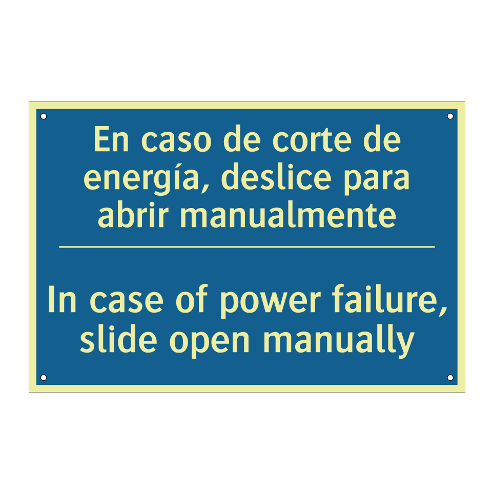 En caso de corte de energía, deslice  /.../ - In case of power failure, slide  /.../