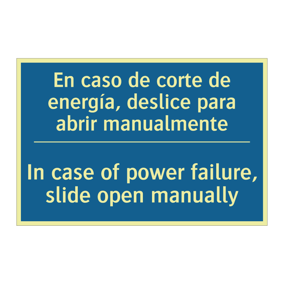 En caso de corte de energía, deslice  /.../ - In case of power failure, slide  /.../