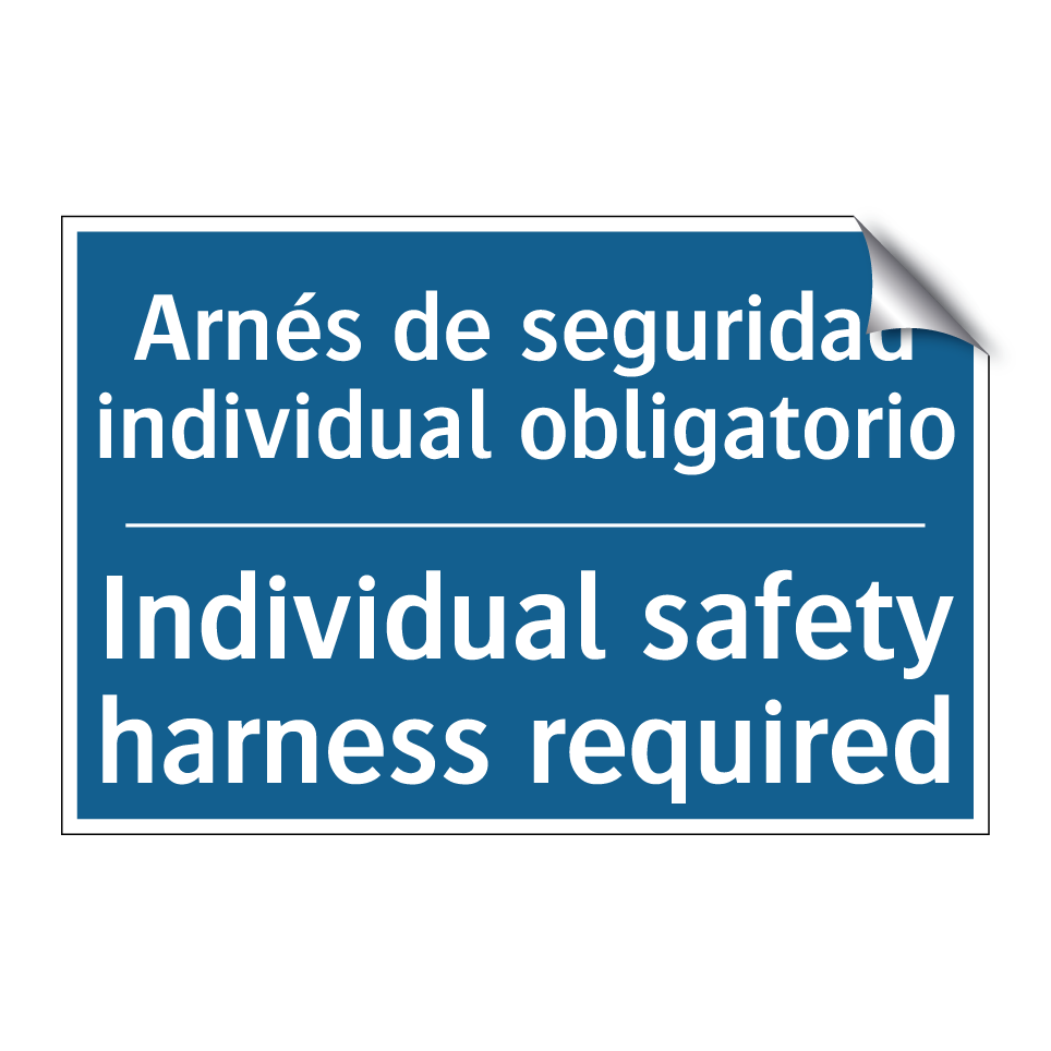 Arnés de seguridad individual  /.../ - Individual safety harness required /.../
