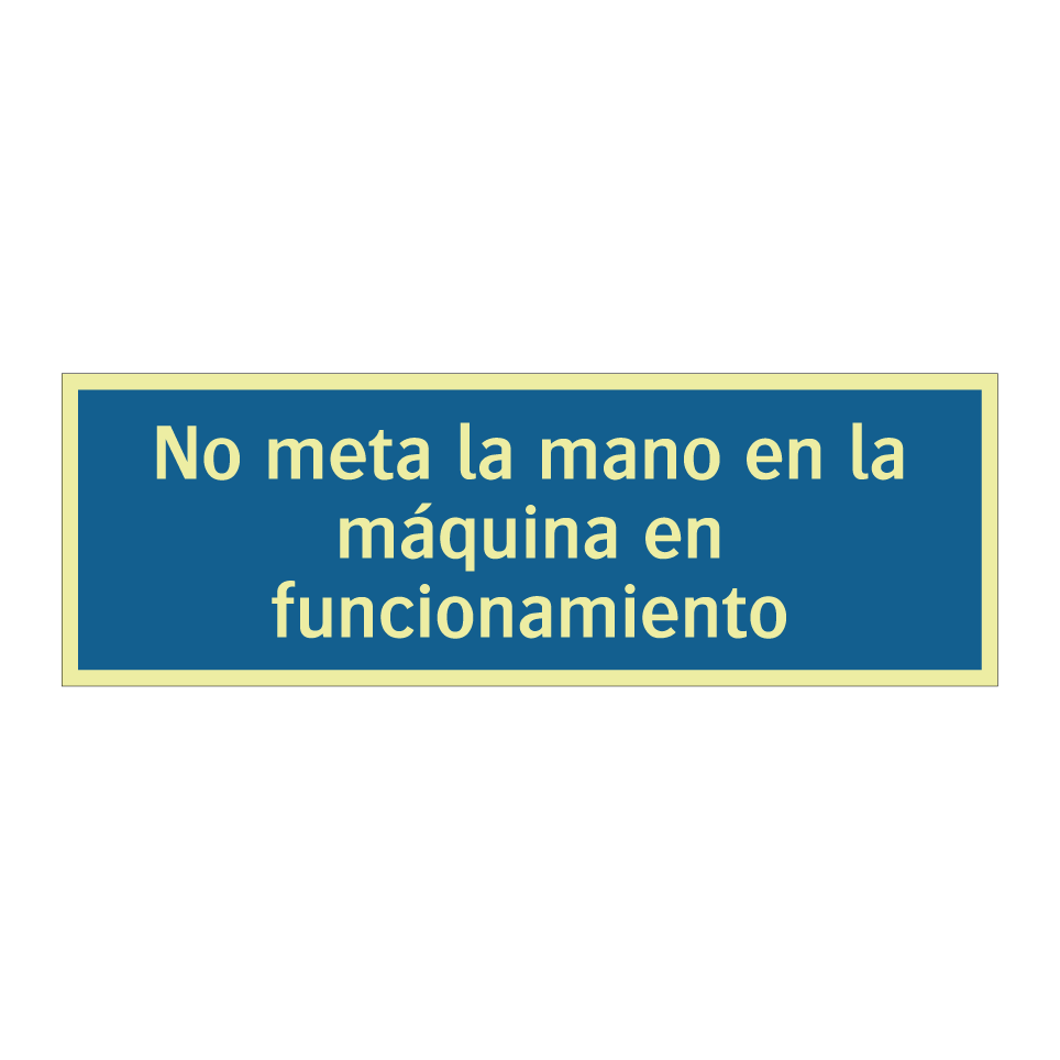 No meta la mano en la máquina en funcionamiento