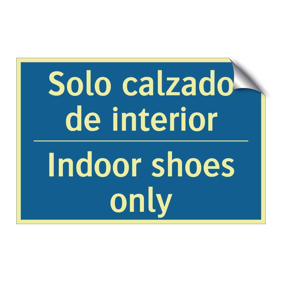 Solo calzado de interior - Indoor shoes only