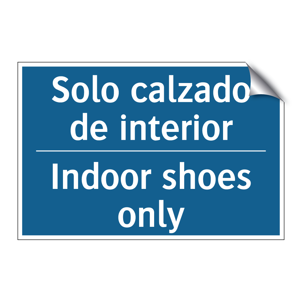 Solo calzado de interior - Indoor shoes only