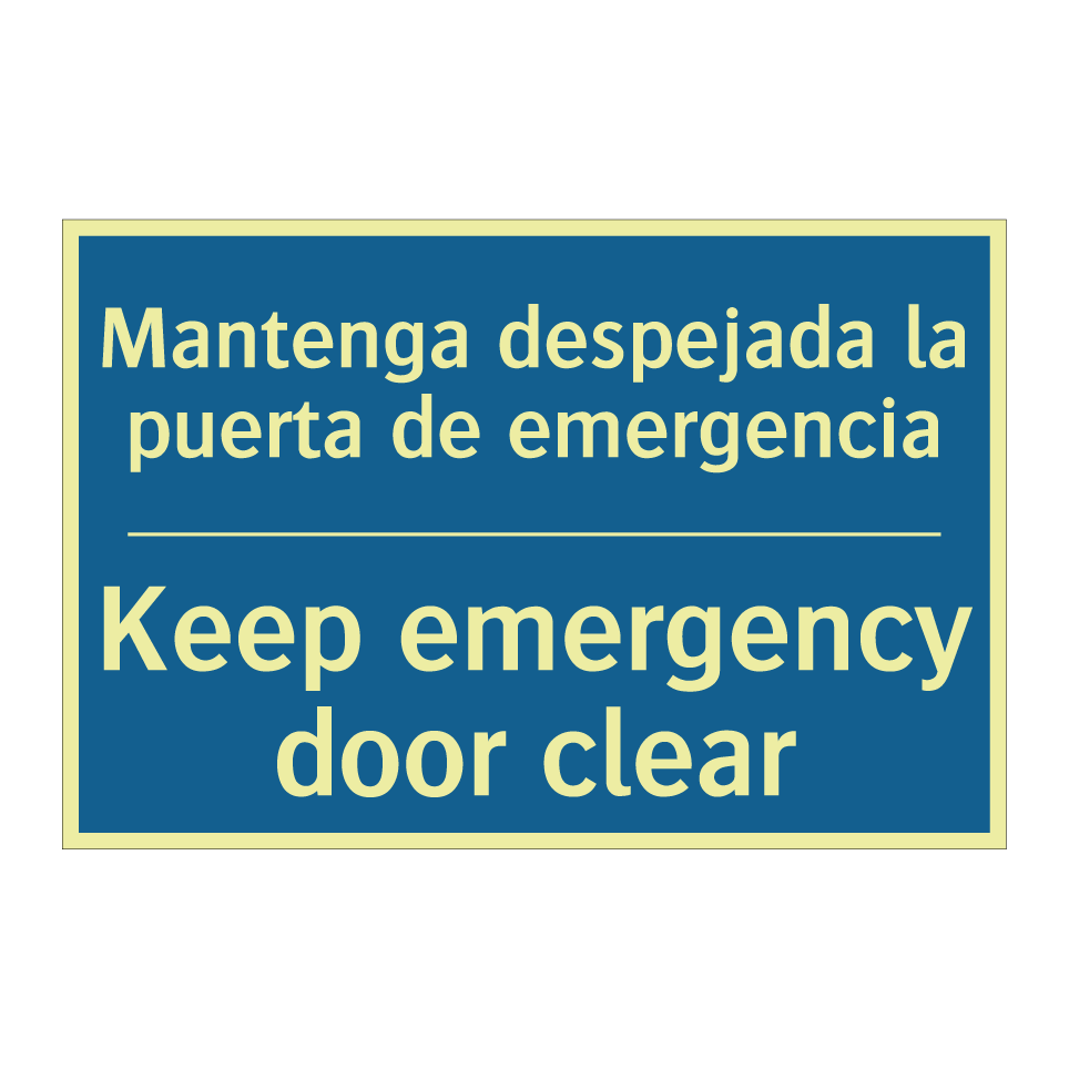Mantenga despejada la puerta de  /.../ - Keep emergency door clear
